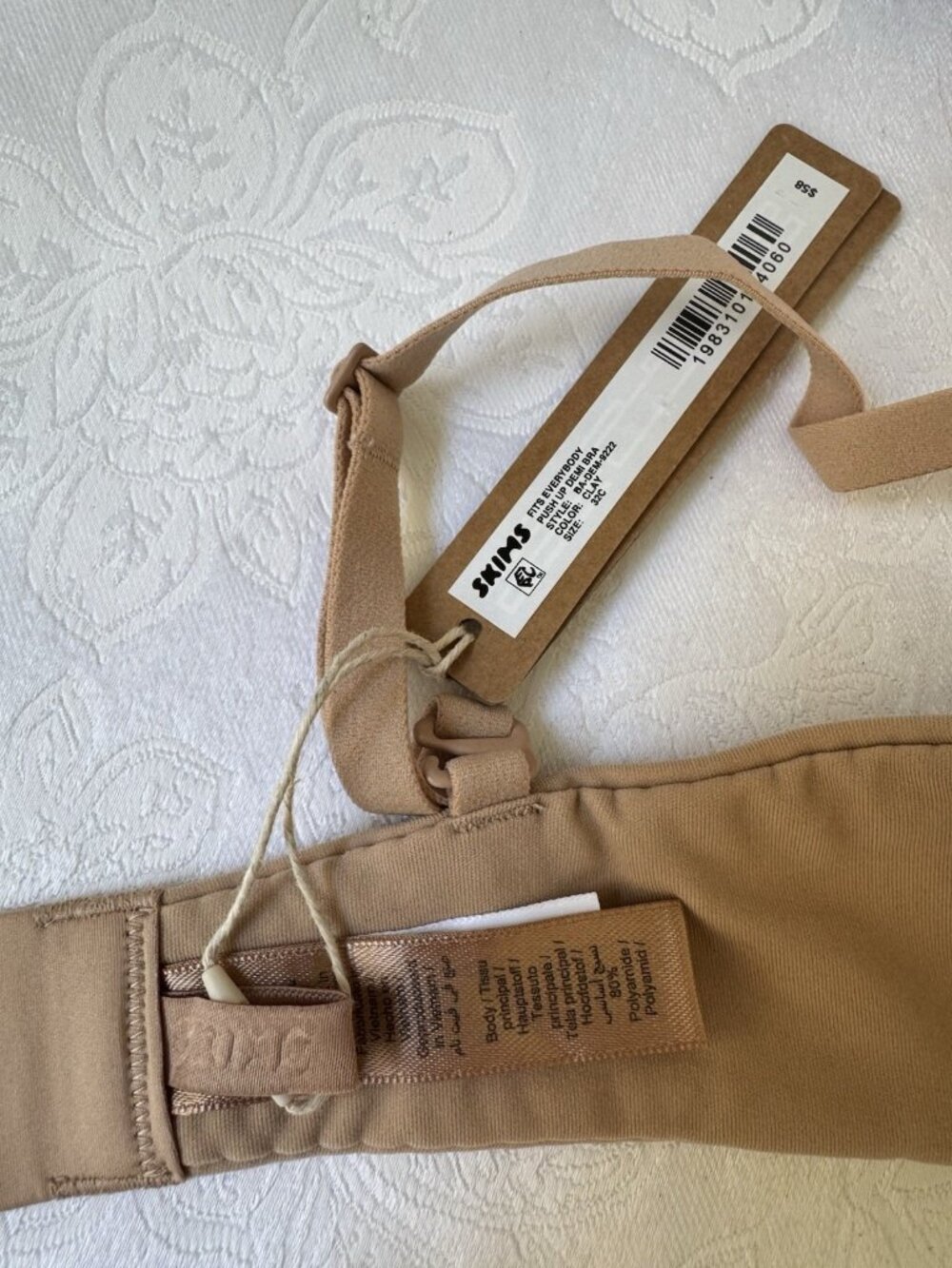 NEW SKIMS Fits Everybody Push-Up Demi Bra Clay Nude 32C 32 C NEW NWT - Picture 13 of 14